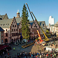 TADANO: Frankfurt 31,5 Meter weihnachtlicher gemacht