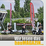 René Paul (Sales Manager), Tobias Ahrens (Geschäftsführung) und Patrick Jahn (After Sales Manager; v. li. n. re.) Brian James Trailers GmbH, GroßpösnaStörmthal (Sachsen)