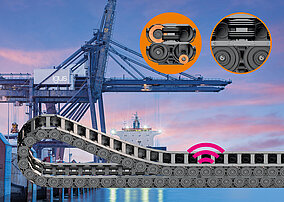 igus: Heavy-Duty-Rollenenergiekette verspricht höchste Lebensdauer an Kranen