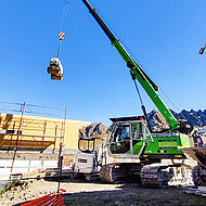 SENNEBOGEN: Bergbaustelle in den Schweizer Alpen: Arbeiten auf rund 2.500 m H&ouml;he 