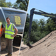 Cat B&ouml;schungsbagger f&uuml;r Wasserbauarbeiten 