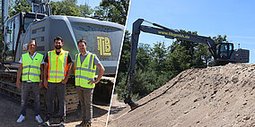 Cat Böschungsbagger für Wasserbauarbeiten 