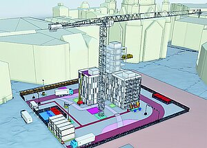 Digitale Planung mit  System: BIM-Objekte  in der Baulogistik