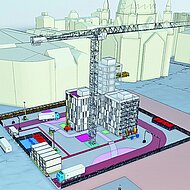 Digitale Planung mit  System: BIM-Objekte  in der Baulogistik