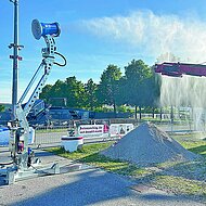 Wassernebel bindet Staub