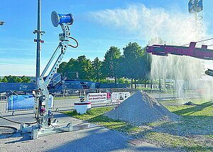 Wassernebel bindet Staub