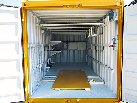 Individuell konfigurierbarer Polier-Container f&uuml;r die Baustelle