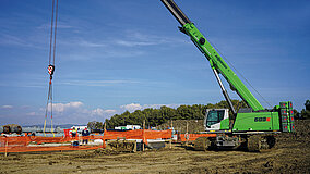 Raupenteleskopkran beweist sich als Allrounder im Pipe­linebau