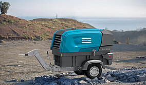 Premiere für batteriebetriebenen fahrbaren Schraubenkompressor