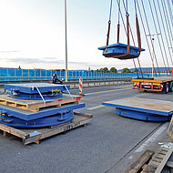 Austauschlager f&uuml;r die Rheinbr&uuml;cke bei Neuwied geliefert 