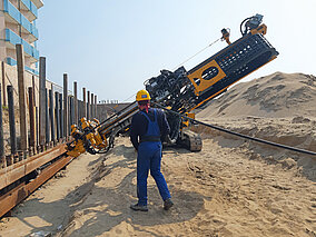Bohrtechnik am Strand von Jesolo