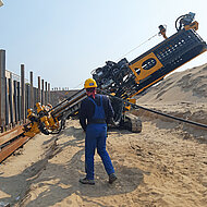 Bohrtechnik am Strand von Jesolo