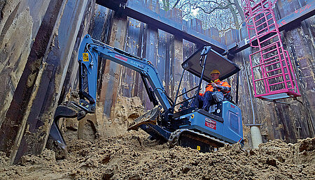 Baggern ohne Baul&auml;rm: &raquo;Sany SY19E&laquo; &uuml;berzeugt im Einsatz