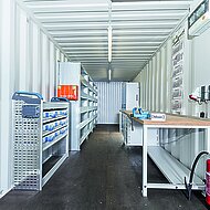 ELA Container: Komplett ausgestatteter Werkstattcontainer