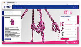Kettengehänge mit Anschlagmittelkonfigurator in 3D-Ansicht auswählen