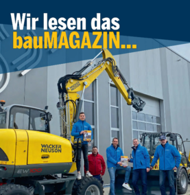 Aaron Roth (Dualer Student BWL Handel; v. li. n. re.), Tobias Kruppenbacher (Techn. Werkstattleiter), Lars Holzhey (Geschäftsführer), Jochen Schwab (Geschäftsführer), Ulrich Metz (Kaufm. Werkstattleiter) Schwab GmbH (Dettenheim)