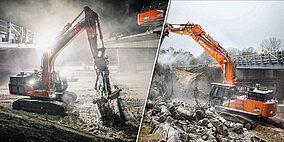 Bei Nacht und Nebel: Abbrucharbeiten auf der A1