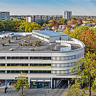 ELA Container: Projektb&uuml;ro auf dem Dach eines Einkaufzentrums