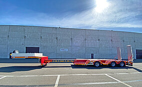 MAX Trailer: MAX100 Satteltieflader jetzt mit Auszug und zwei Paar Radmulden