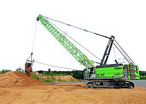 Seilbagger &raquo;6100 E&laquo; gl&auml;nzt mit Flexibilit&auml;t bei Kiesgewinnung 