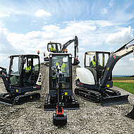 Sechs neue XL-Minibagger als Weltpremiere