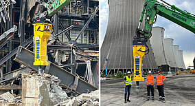 Epiroc Hydraulikhammer ebnet Weg für Rückbau von Kraftwerksblock F in Gelsenkirchen-Scholven