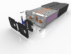 Tauchgekühlte Batterie konzipiert