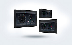 Displays in drei Größen für mobile Anwendungen