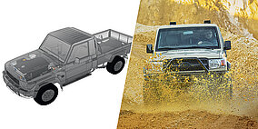 Geländewagen für den Mining-Einsatz elektrifiziert