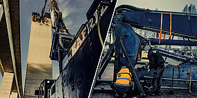 Verbesserte Bolzen für Abbruchbagger