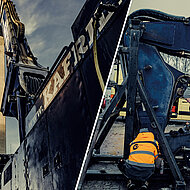 Verbesserte Bolzen f&uuml;r Abbruchbagger