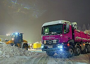 &raquo;Arocs&laquo; stellt sich  Schnee-Herausforderung
