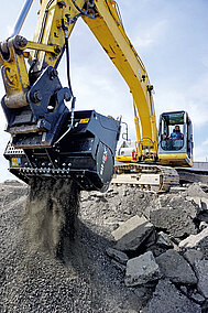 Simex: Per Granulatorlöffel vor Ort zerkleinern