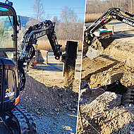 Minibagger als Verst&auml;rkung f&uuml;r GaLaBauer