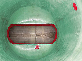 Erst Gerinne-Liner vervollständigt »Schacht Completed«