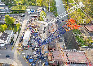 Wiederaufbau im Ahrtal  mit zwei &raquo;LTM 1750-9.1&laquo; 