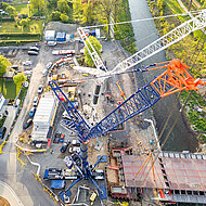 Wiederaufbau im Ahrtal  mit zwei &raquo;LTM 1750-9.1&laquo; 