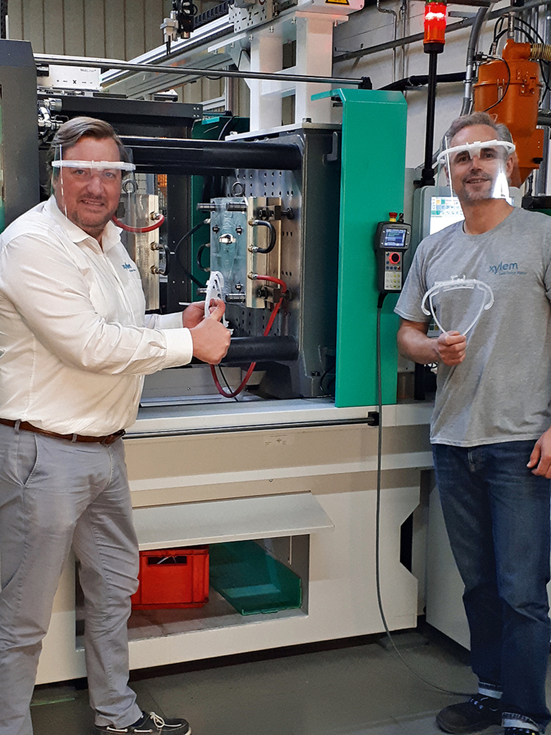 Xylem: Xylem fertigt Schutzvisiere für lokale Einrichtungen