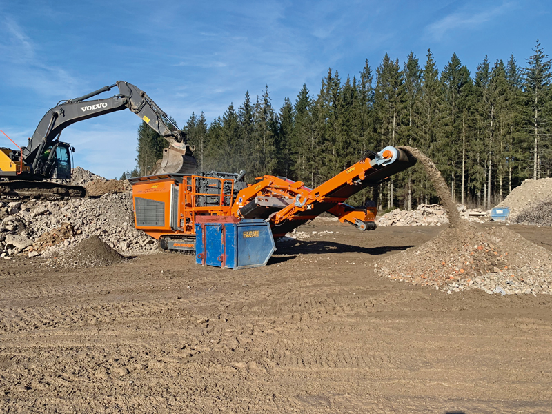 Rockster Austria: Prallbrecher kann in Schweden im Bauschutt-Recycling punkten